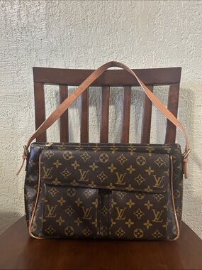 Monogram Canvas Brown and Tan Messenger Shoulder Bag